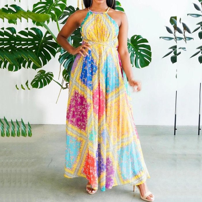 Summer New Style Sleeveless Beach Print Long Maxi Dress Female Casual Sexy Vestidos Longo