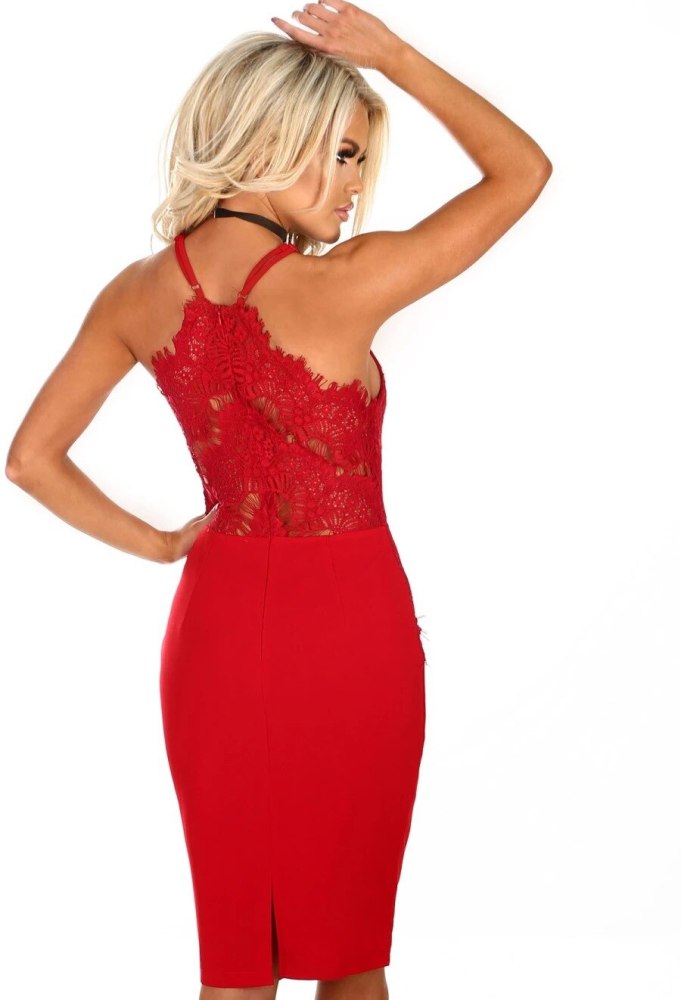 Sexy Dress Backless Lace Red hip dress Nightclub Dress sexy suspenders dress party dress formal Dress noble dress New