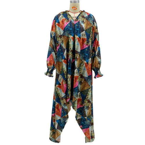 Autumn New Boho Print Maxi Dress Women Vestidos Beach Ethnic Lady Gypsy Long Sleeve Dresses Loose Female