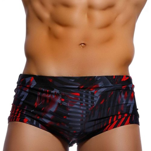 New Printed Swimwear Men With Cup Swim Shorts Racing Beach Hot Men Swimwear Breathable Fashion Men's Swimming Trunks