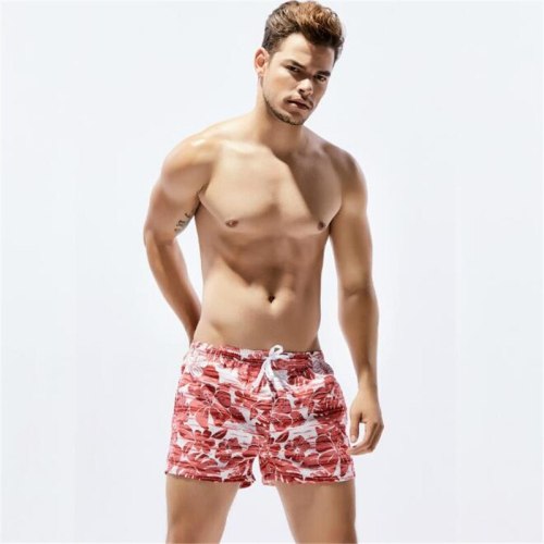 NEW Fashion Men's Quick-Drying Shorts,Men's Summer Lace Up Print Beach Short Pants,Men's Board Shorts,100% Polyester