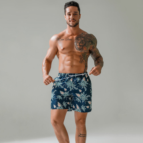 Men Shorts 2021 Trend New Youth Seaside Beach Pants Quick-Dry Men's Print Five-point Plus Size Casual Pants Summer Shorts Men