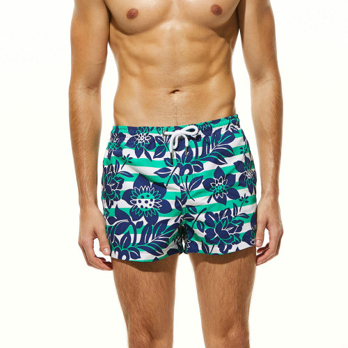 2 colors Men's Swimwear Shorts Beach Surfing Pants Quick Dry Printed Board Shorts Summer Tropical Volley Bathing Suits