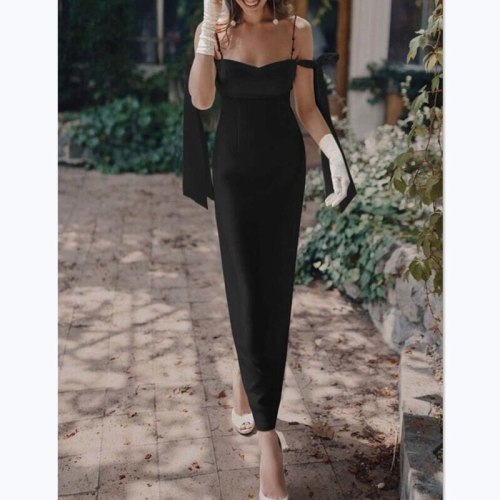 2021 Fashion Sexy Women Dress Elegant Party Night Backless Spaghetti Straps Slim Dress Plus Size