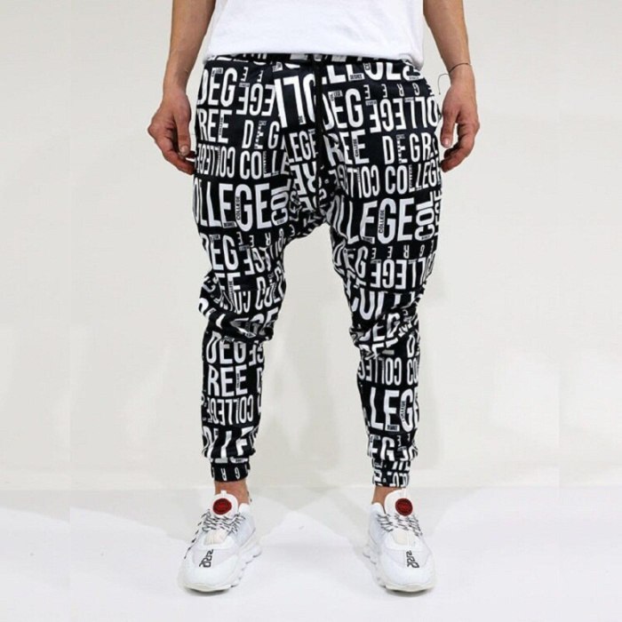 New Casual Sports Trousers For Men Cool Personality English Alphabet Pattern Fashion Trendy Trousers For Men