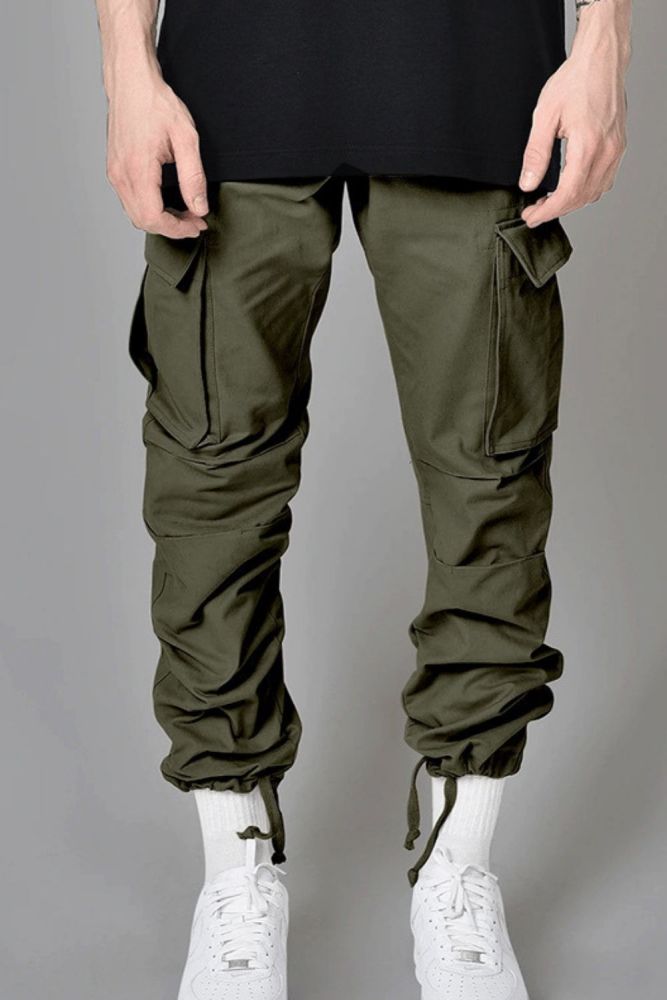 Men's Pants Harem Pants Fashion Trousers Hip Hop Cargo Pants Multi-Pockets Elastic Waist Big Pockets Ankle Length Trend Trousers