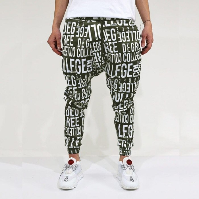 New Casual Sports Trousers For Men Cool Personality English Alphabet Pattern Fashion Trendy Trousers For Men