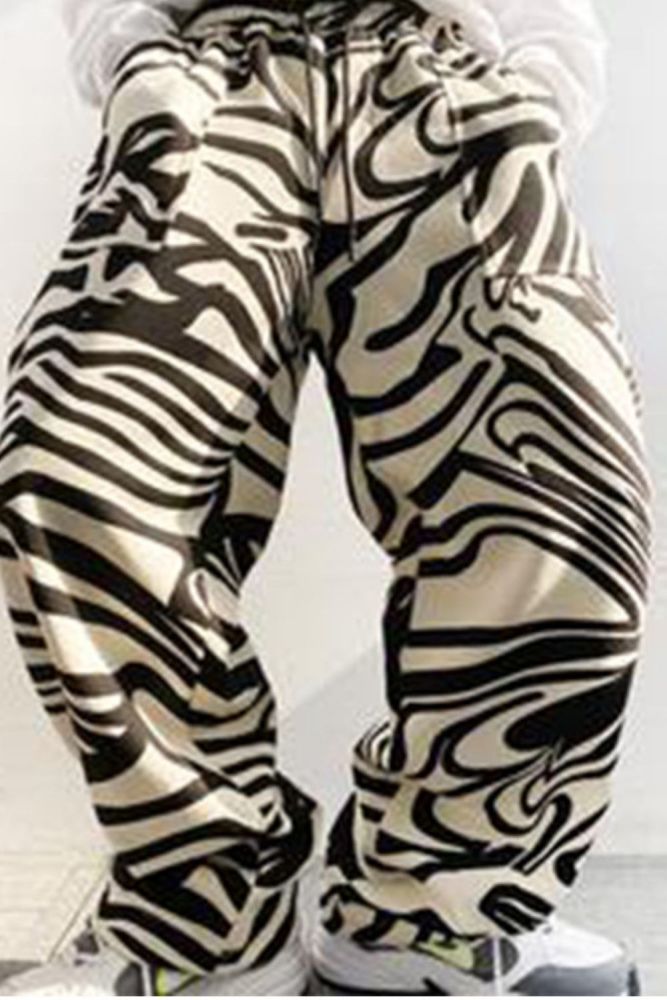 2021 Fashion Zebra Strip Hip Hop Pants Casual Loose Pants