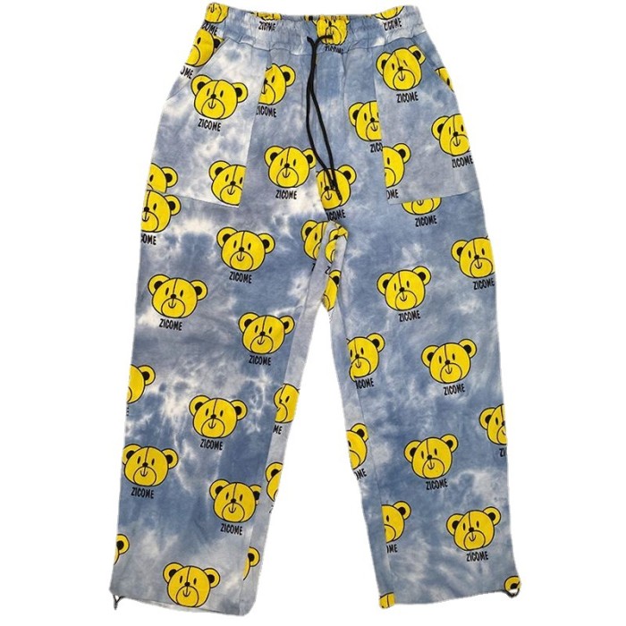 Joymanmall 2021 Men's Pants Bear Pattern Hip Hop Pants
