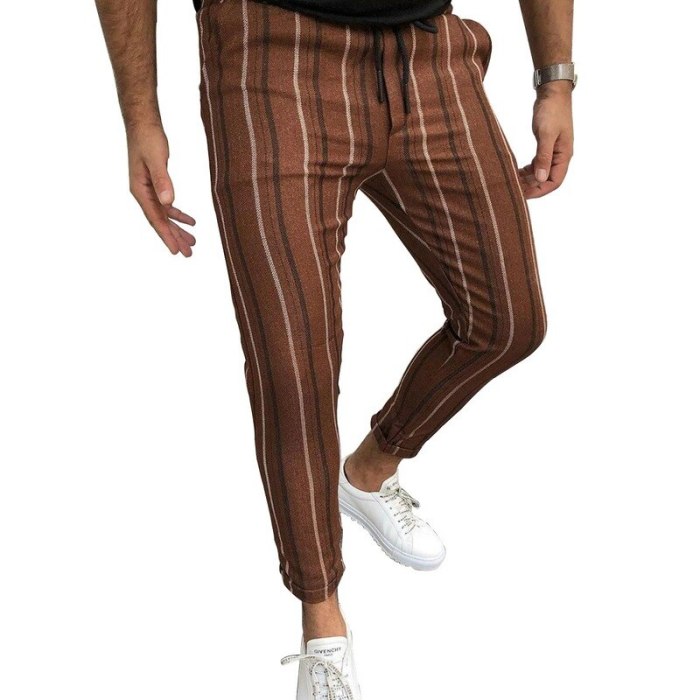 Top Selling Product In 2021 Autumn European American New Men's Striped Printed Casual Pants Mens Clothing