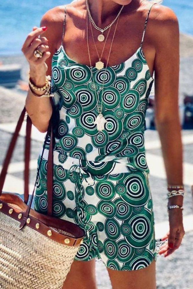 Beach Sexy Women Two Piece Set Sleeveless Printed Club Outfits Female Crop Tops And Mini Skirts Vacation Bodycon Sets Summer