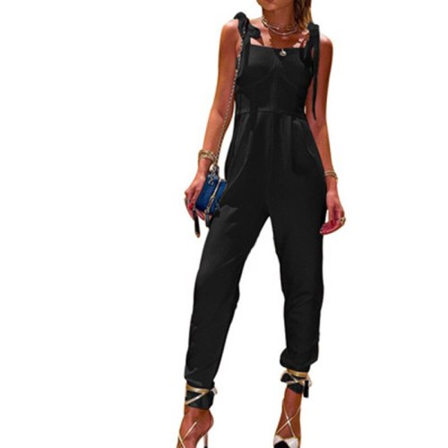 New Fashion Summer Jumpsuit For Woman Rompers 2021 High Waist Sleeveless Adjustable Spaghetti Strap Bodysuit Overalls
