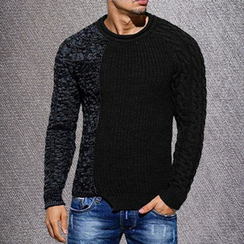 Fashion men's color block sweater
