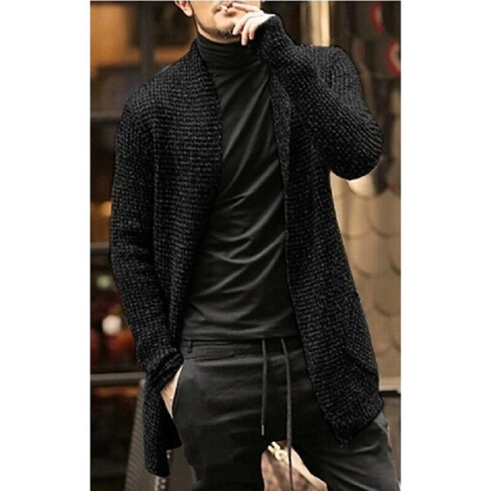 Winter Cardigan Men O Neck Sweater Thick Warm Long Sleeve Sweater Mohair Clothes British Style Casual Jacket