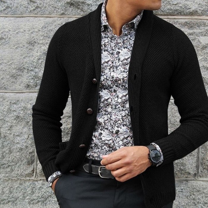 2021 Men's Cardigan Single-Breasted Sweater Youth Outdoor Casual Sweater