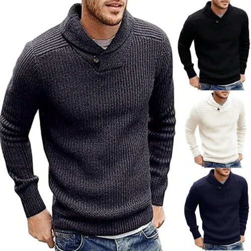 Hot Sale Men Sweater Solid Color Pullover Sweater Soft Warm Knitted Top Winter Autumn