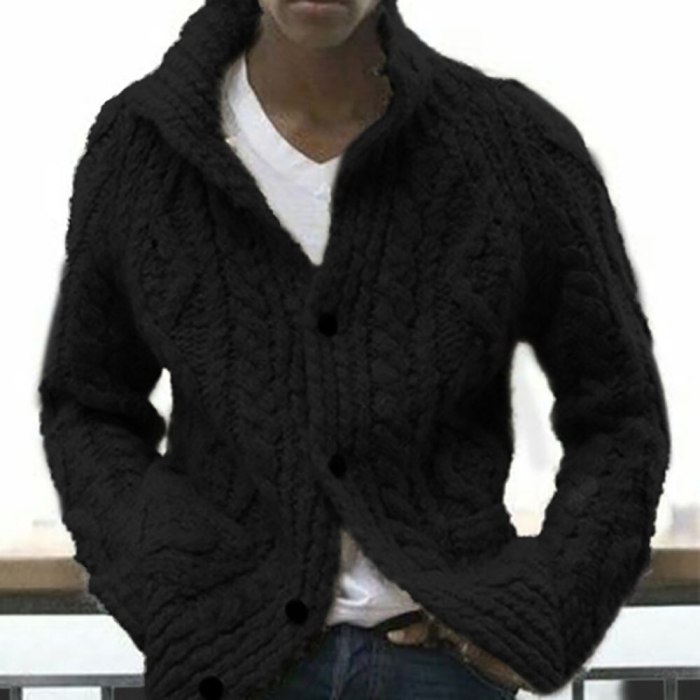 Fashion Plus Size Sweater Men Autumn Winter Cardigan Single Breasted Sweater Men's Long Sleeve Casual Lapel Loose Sweaters Brand
