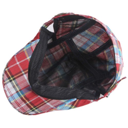 Beret Cap Spring Summer Caps for Men Women Vintage Plaid Artist Painter Beret Hat Adjustable Ivy Newsboy Flat Cap Berets