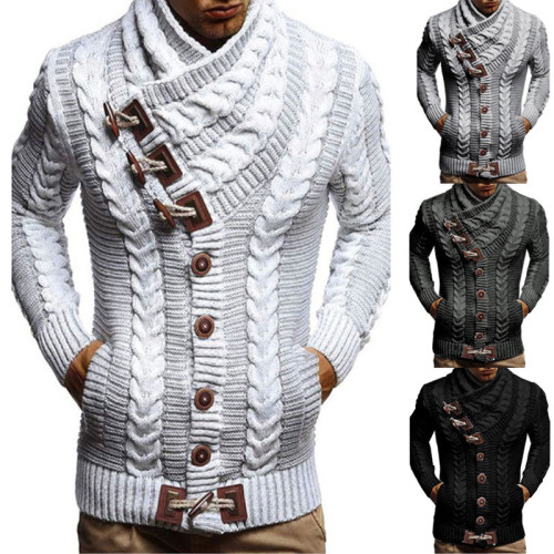 2021 Men's New Slim Knit Pullover Turtleneck Long Sleeve Sweater