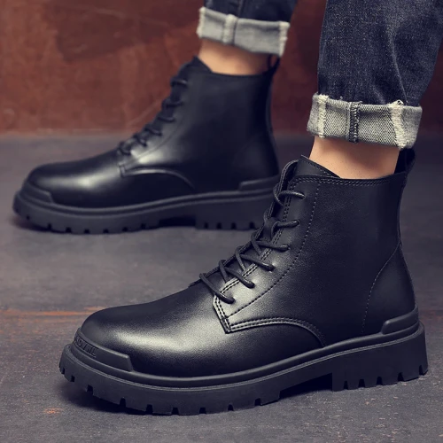 Ankle Boots Men 2021 Spring&Autumn Classic Casual Boots Male Fashion Shoes Men Leather Casual Botas Motorcycle Work Men Boots