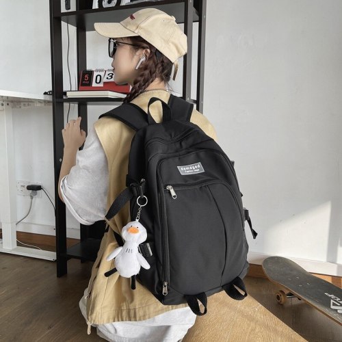 Nylon New Fashion Women's Backpack Trendy Solid Color Waterproof Bookpack Large-capacity Outdoor Travel Bag