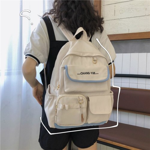 2021 New Nylon Waterproof Schoolbag Korean Student Multi-function Backpack Leisure and Versatile Outdoor Travel High Capacity