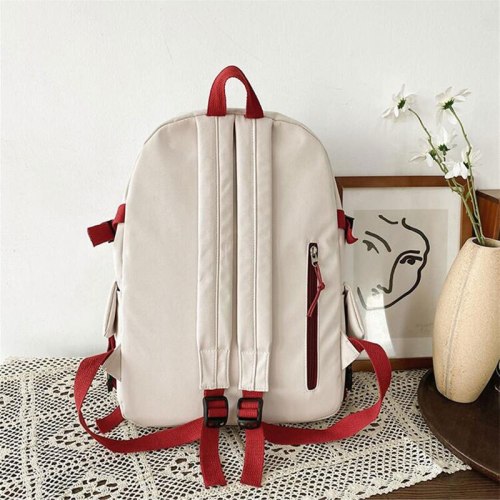 2021 Spring Summer New Large Nylon Multi-Pocket Letter Embroidered Girl School Bag For Teenager Cute Women Backpack