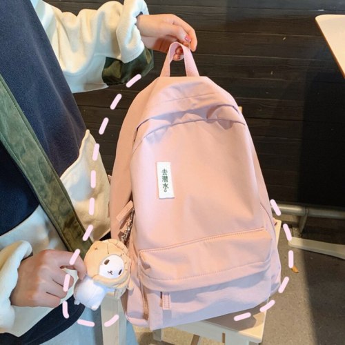 Fashion Woman Backpack Waterproof Nylon For Teenager Student Schoolbag Teenage Girls Black Travel Korean Style Rucksack
