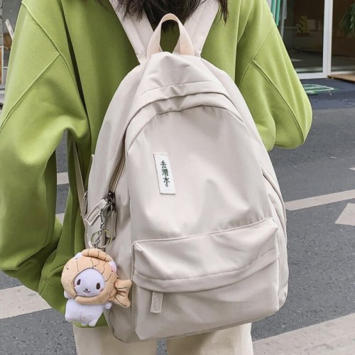 Fashion Woman Backpack Waterproof Nylon For Teenager Student Schoolbag Teenage Girls Black Travel Korean Style Rucksack