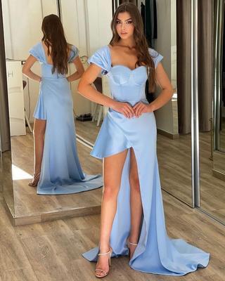 2021 New In Party Dresses Chic Elegent Blue Dresses