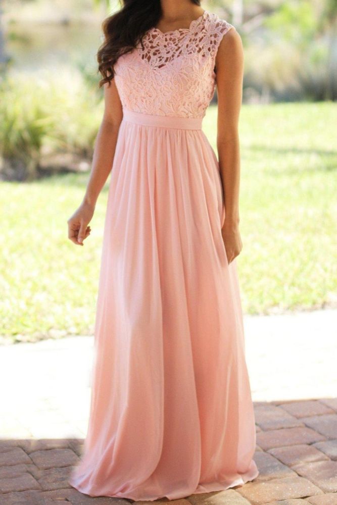 Vintage Lace Patchwork Long Dress Plus Size S-4XL Wedding Bridesmaid Party Maxi Dress Robe Femme 2021 Vestidos Pink