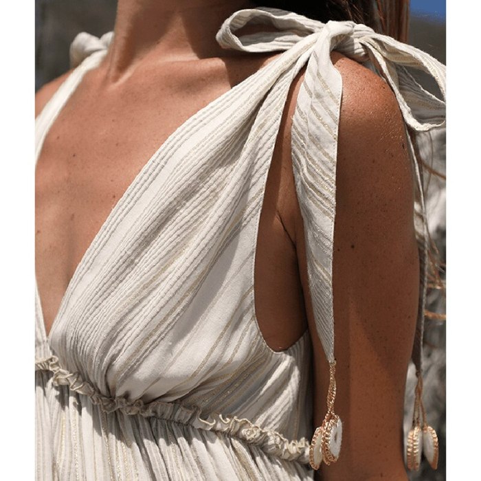 Women Summer Maxi Long Dress Fashion Stripe Deep V Neck Ruffles Solid Sleeveless Party Casual Sarafans Vestidos