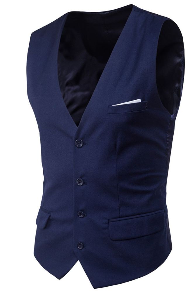9 Color Men's Slim Gentleman Waistcoat Business Casual Waistcoat Male