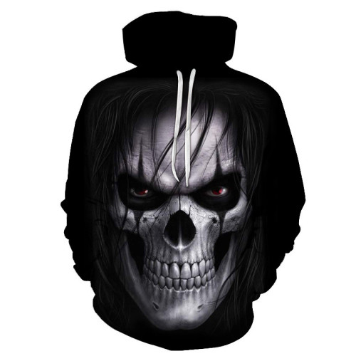 New 3D Skull Pattern Men's Hoodies Horror Theme Print Sweatshirt Hoodie Autumn and Winter Fashion Hooded Pullover Men Sportswear