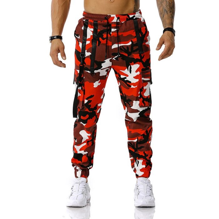 Camouflage cargo pants men joggers streetwear training tactical Hip hop cotton pants male fashion trousers