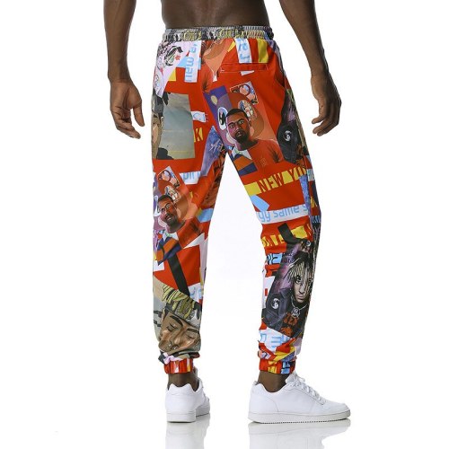 Cartoon character graffiti print casual pants 2021 autumn new Men's and women's classic fashion sports pants 3D Anime trousers