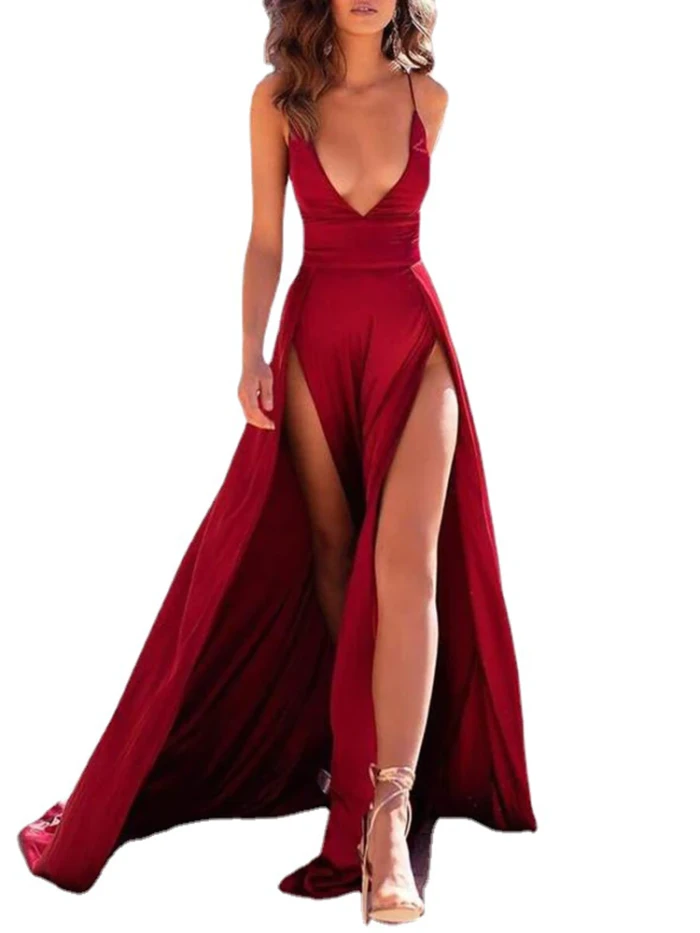 Beach Evening Dresses Long Woman Gown 2021 Sequins Vestidos Parties Sexy Clubbing Prom Party Gowns