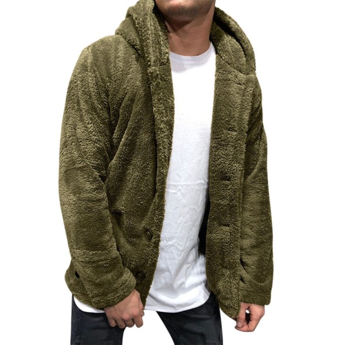 2021 Sherpa Fleece Cardigan Plus Size 3XL Fluffy Hooded Jacket Winter Warm Streetwear Unisex Teddy Sweaters