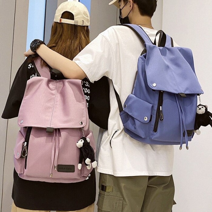 women's backpack Waterproof nylon fabric unisex shoulder bag Large capacity simple style travel bag Casual Mochila