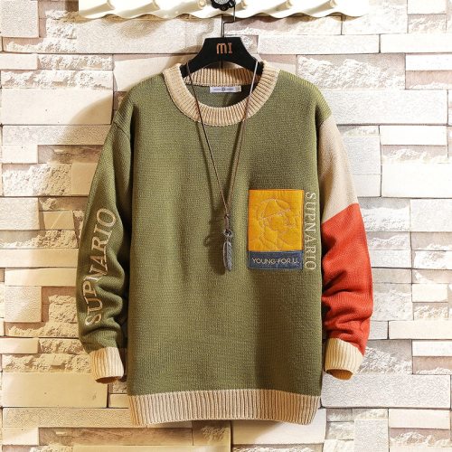 Fashion Harajuku Sweater Men'S HIP HOP Streetwear Pull OverSized 4XL 5XL 3XL 2021 Long Sleeves Black Pullover For Autumn Spring
