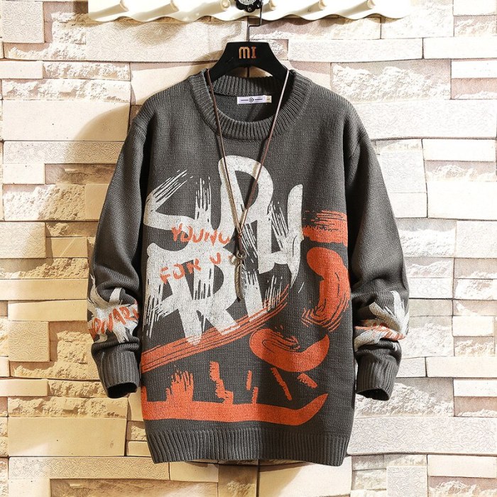 Fashion Harajuku Sweater Men'S HIP HOP Streetwear Pull OverSized 3XL 4XL 5XL 2021 Long Sleeves Pullover For Autumn Spring