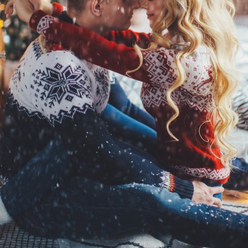 Christmas Couples Sweater Men Women Elk Snowflake High Collar Knitted Sweaters Autumn Winter Jumpers Unisex Long Sleeve Knitwear