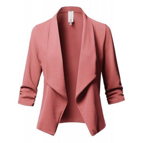 Women Black Blazers Cardigan Coat 2021 Long Sleeve Women Blazers and Jackets Ruched Asymmetrical Casual Business Suit Outwear