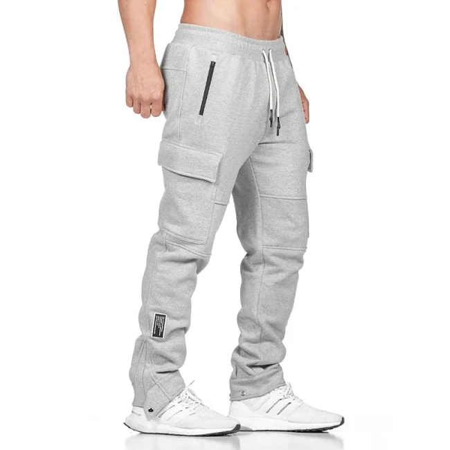 Men Cotton Joggers Pants Pockets Cargo Pants Gym Running Casual Trousers Men's Fitness Sweatpants Sports Pants