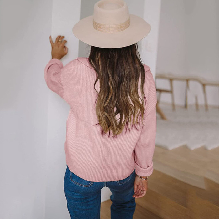 Sweaters Women Autumn Winter Solid Color Long Sleeve Pullovers Ladies Clothing 2021 Casual Loose Jersey Mujer Pull Femme Tops