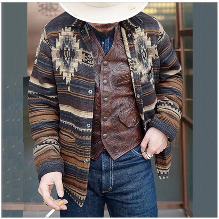 Autumn 2021 Men Lapel Personality Printing Dark Buckle Long Sleeve Jacket Streetwear Vintage Casual Loose Outerwear