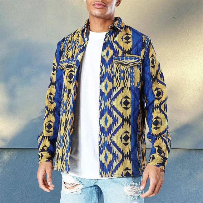 New Listing Autumn Printing Fashion Men Jacket Single-breasted Skinny Casual Long Sleeve Suit Fall Clothes For Men