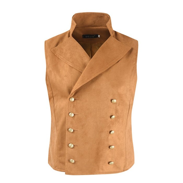 Men's Suit Vest British Style WaistcoatParty Wedding Casual Male Waistcoat Homme Solid Color Two-Breasted Vest Brand New