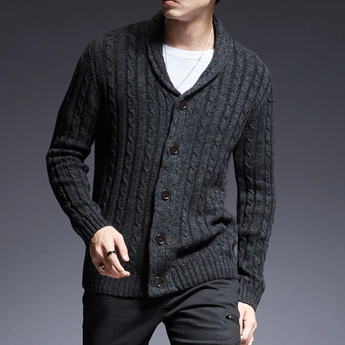 2021 New Fashion Brand Sweater Man Cardigan Thick Slim Fit Jumpers Knitwear High Quality Autumn Korean Style Casual Mens Clothes