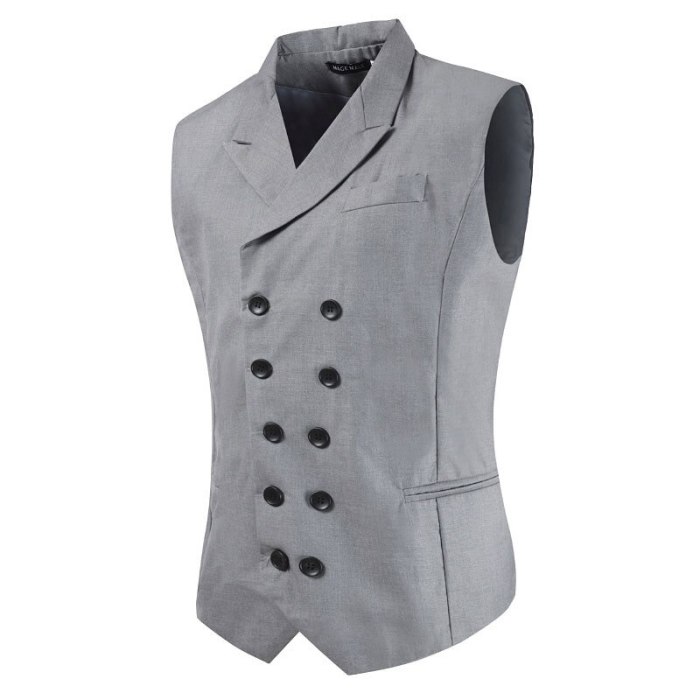 Casual Business Men Suit Vests Double Breasted Turn Down Collar Slim Fit Vest for Men Wedding Party Mens Gilet Waistcoat Hombre